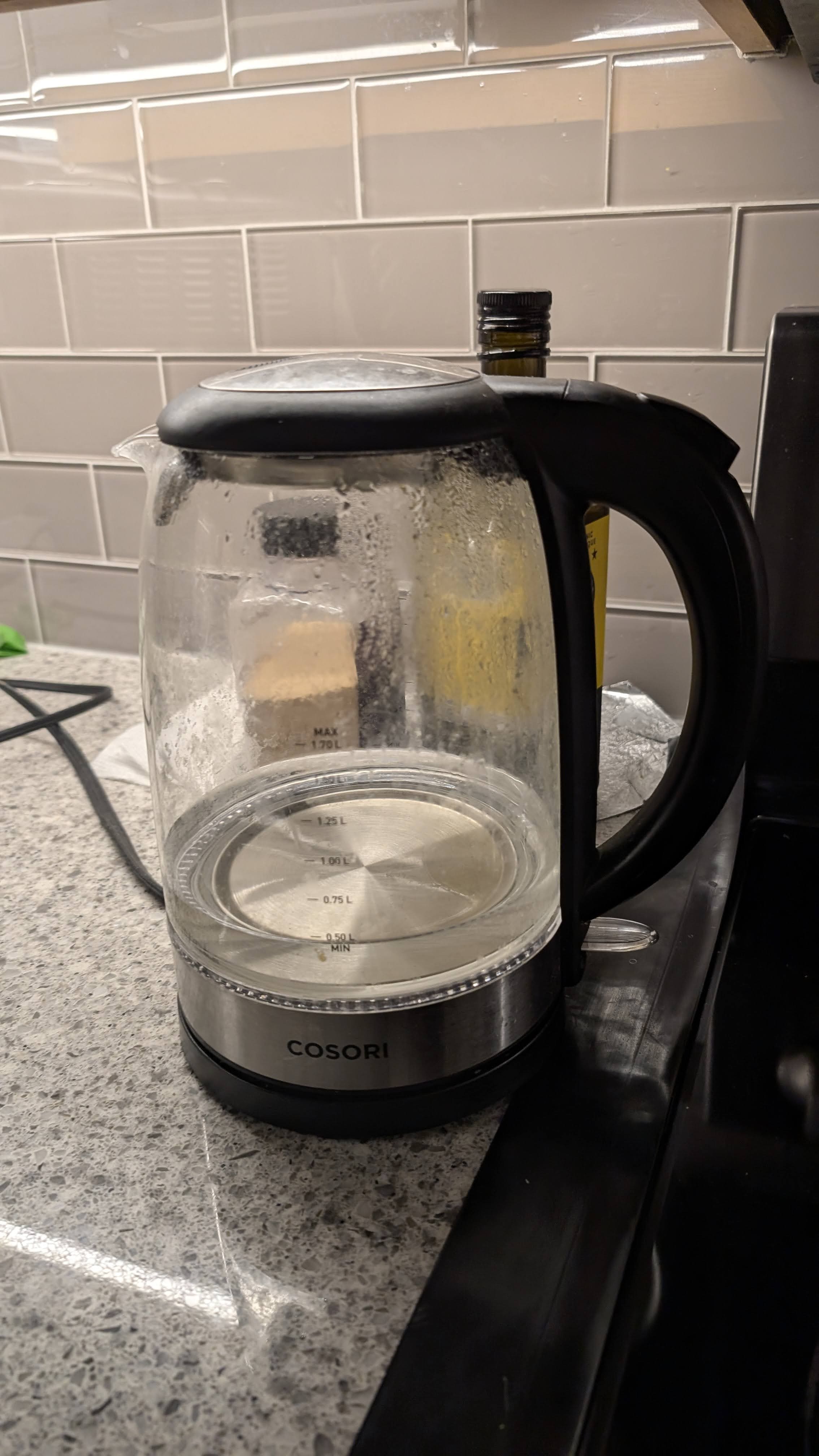 The kettle while it's boiling water.