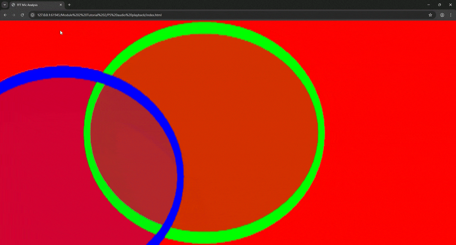 Tutorial 2 exploration. This one I changed the colours, sounds, the way the shapes look and react according to the mouse movement.