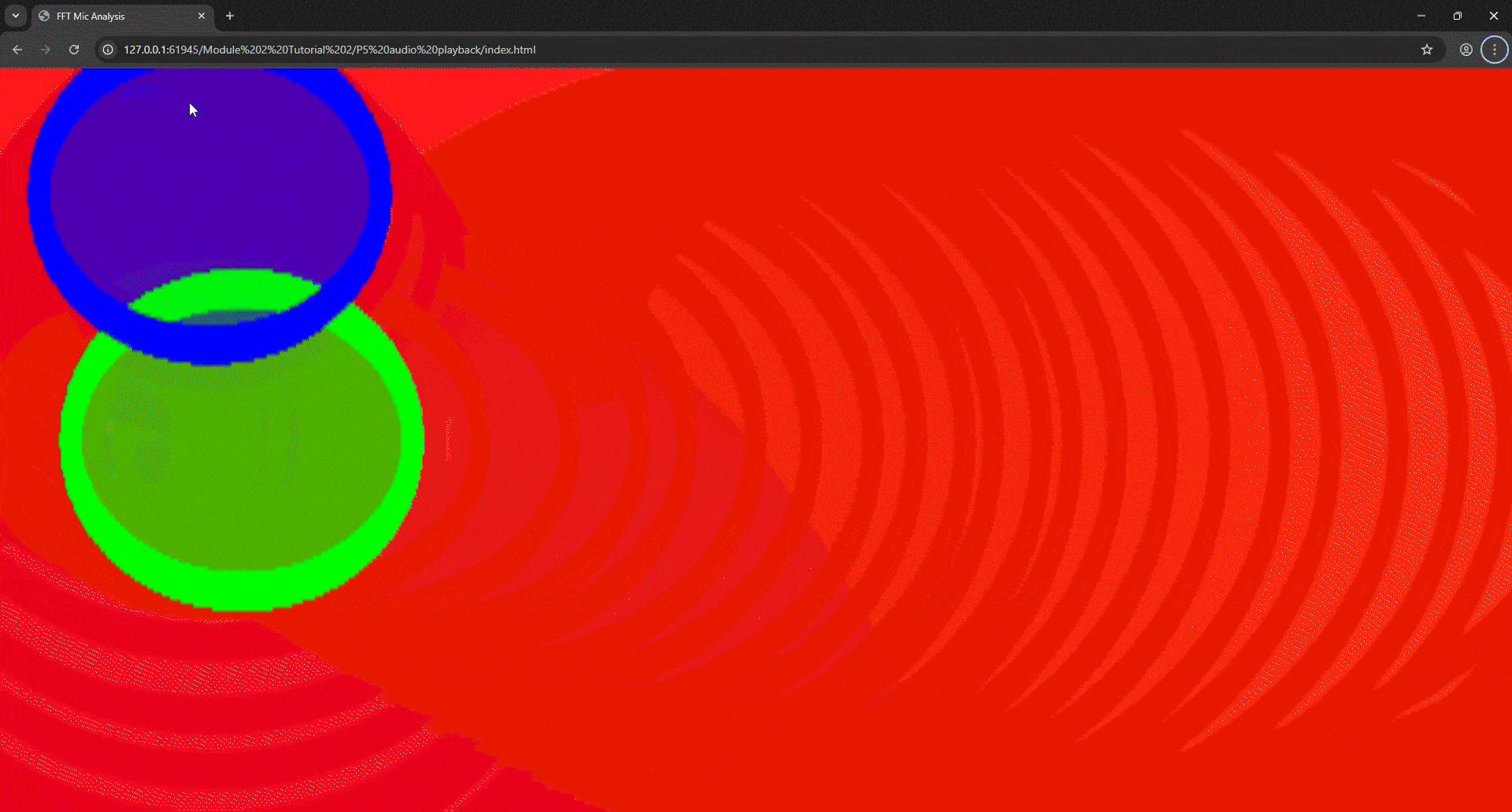 Tutorial 2 exploration. This one I changed the colours, sounds, the way the shapes look and react according to the mouse movement.