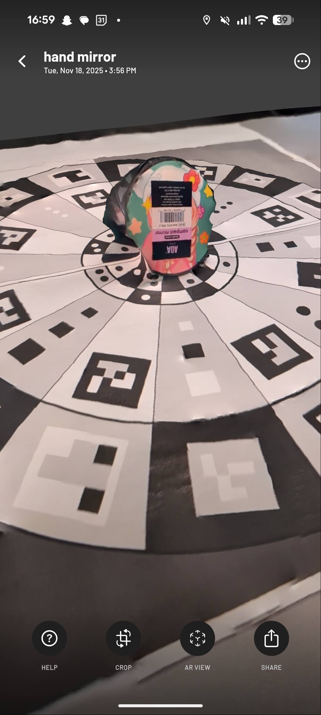 Screenshot of my first object in Scaniverse.